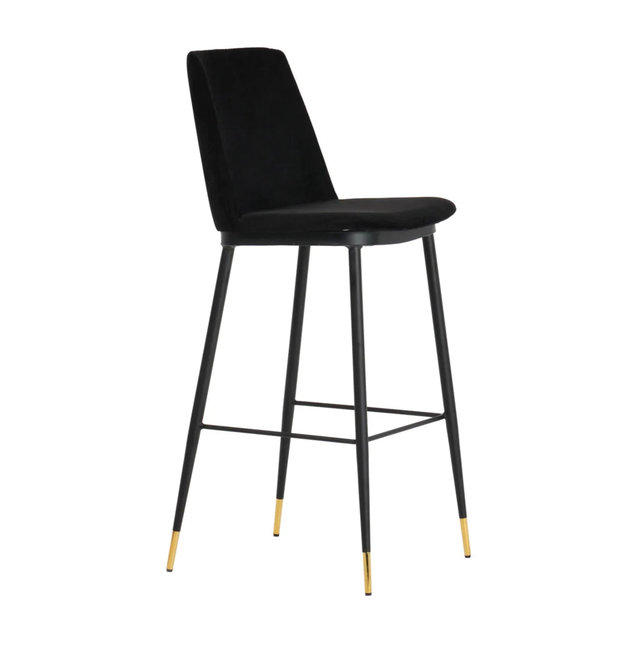 Evora Velvet Counter Stool (Set of 2) | Black