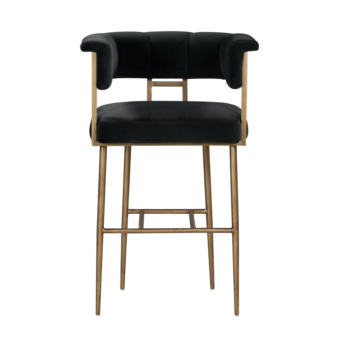 Astrid Velvet Bar Stool | Grey