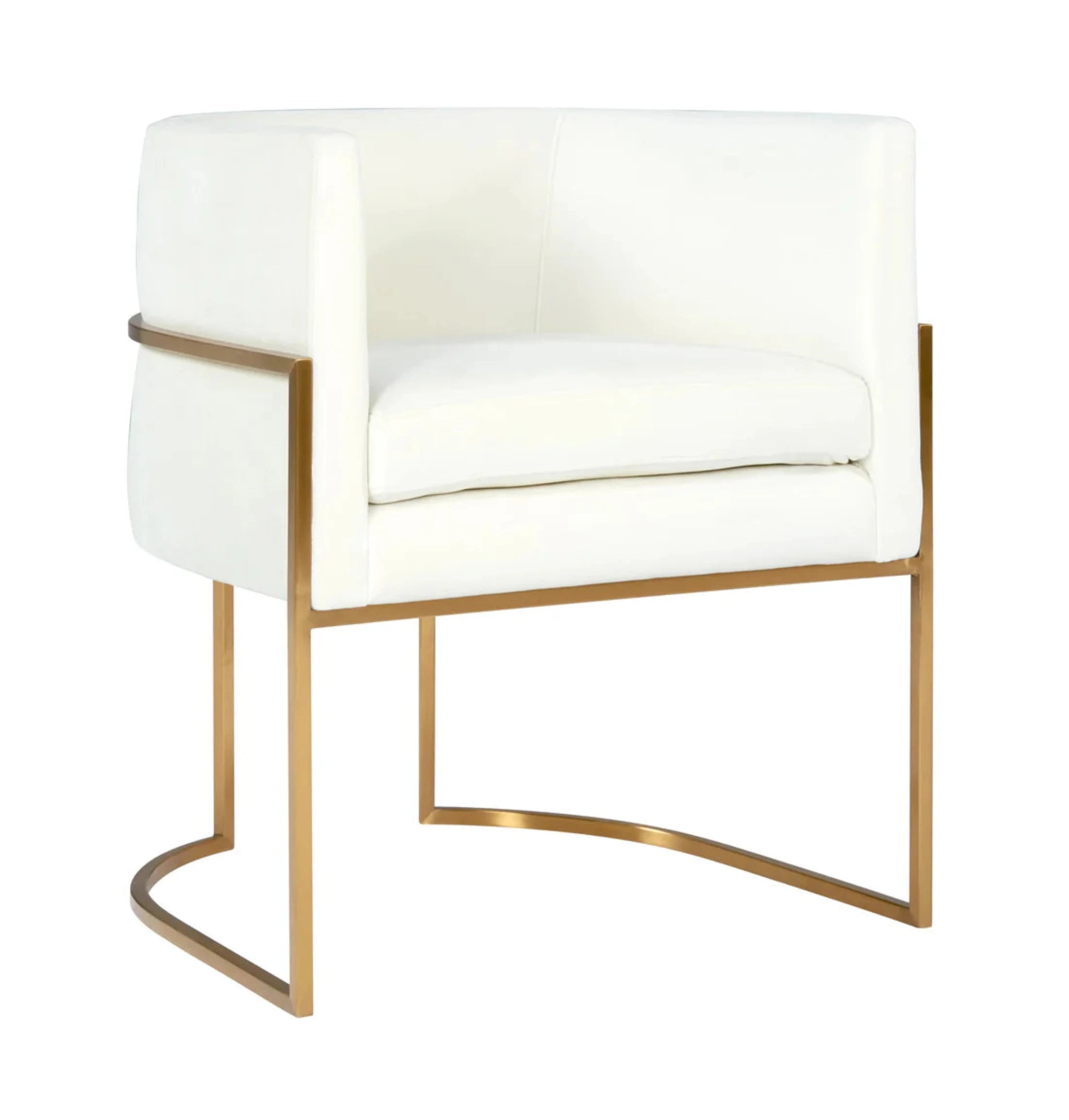 Giselle Velvet Dining Chair With Gold Base | Cream