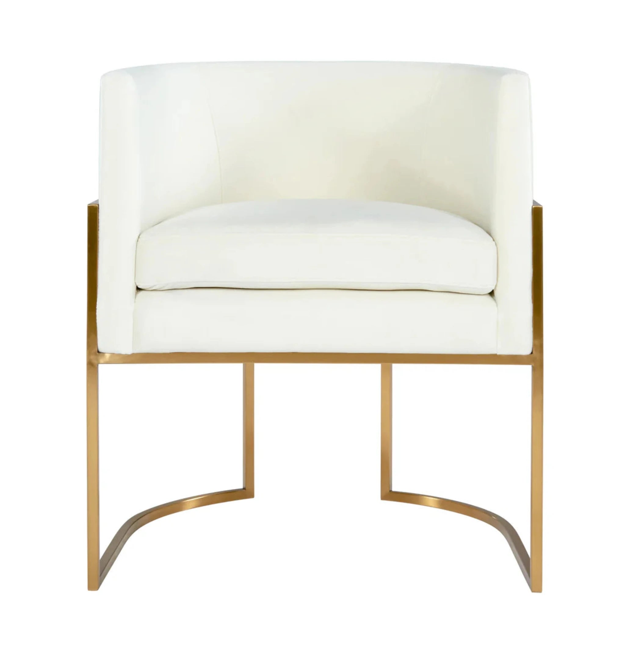 Giselle Velvet Dining Chair With Gold Base | Cream