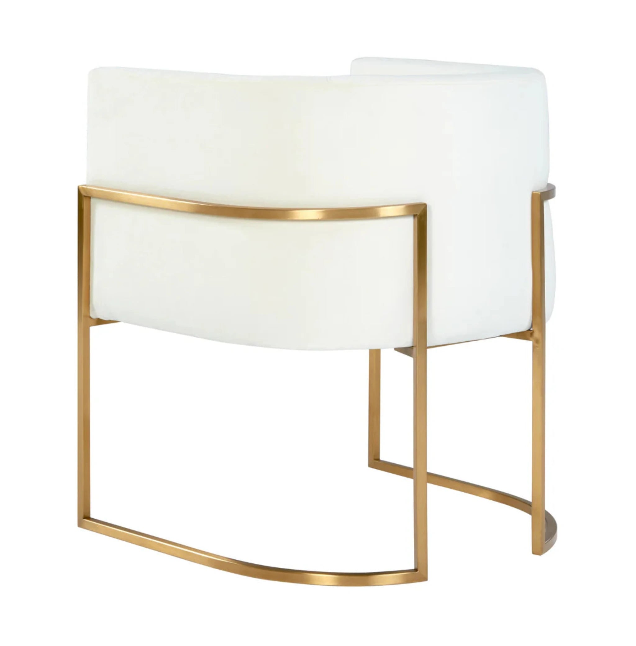 Giselle Velvet Dining Chair With Gold Base | Cream