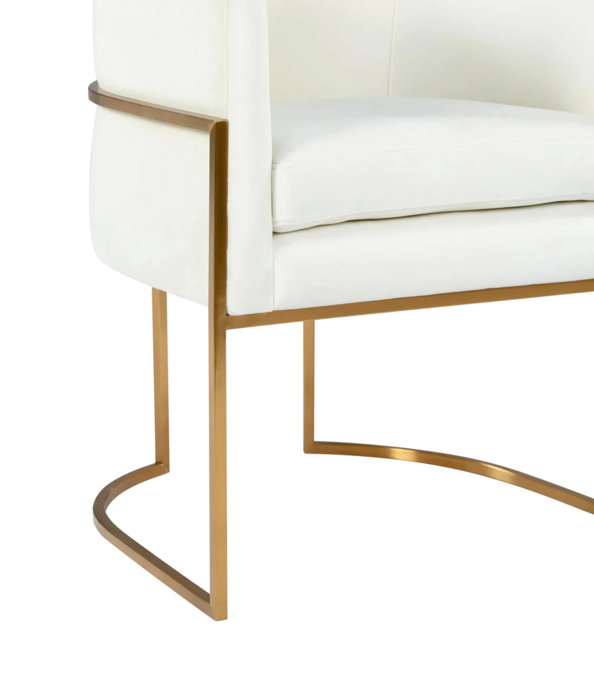 Giselle Velvet Dining Chair With Gold Base | Cream