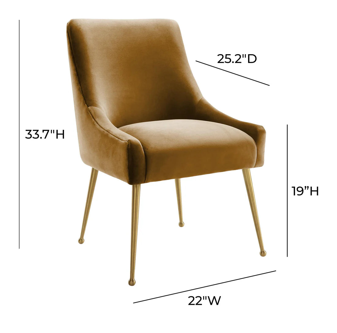 Beatrix Velvet Chair | Cognac