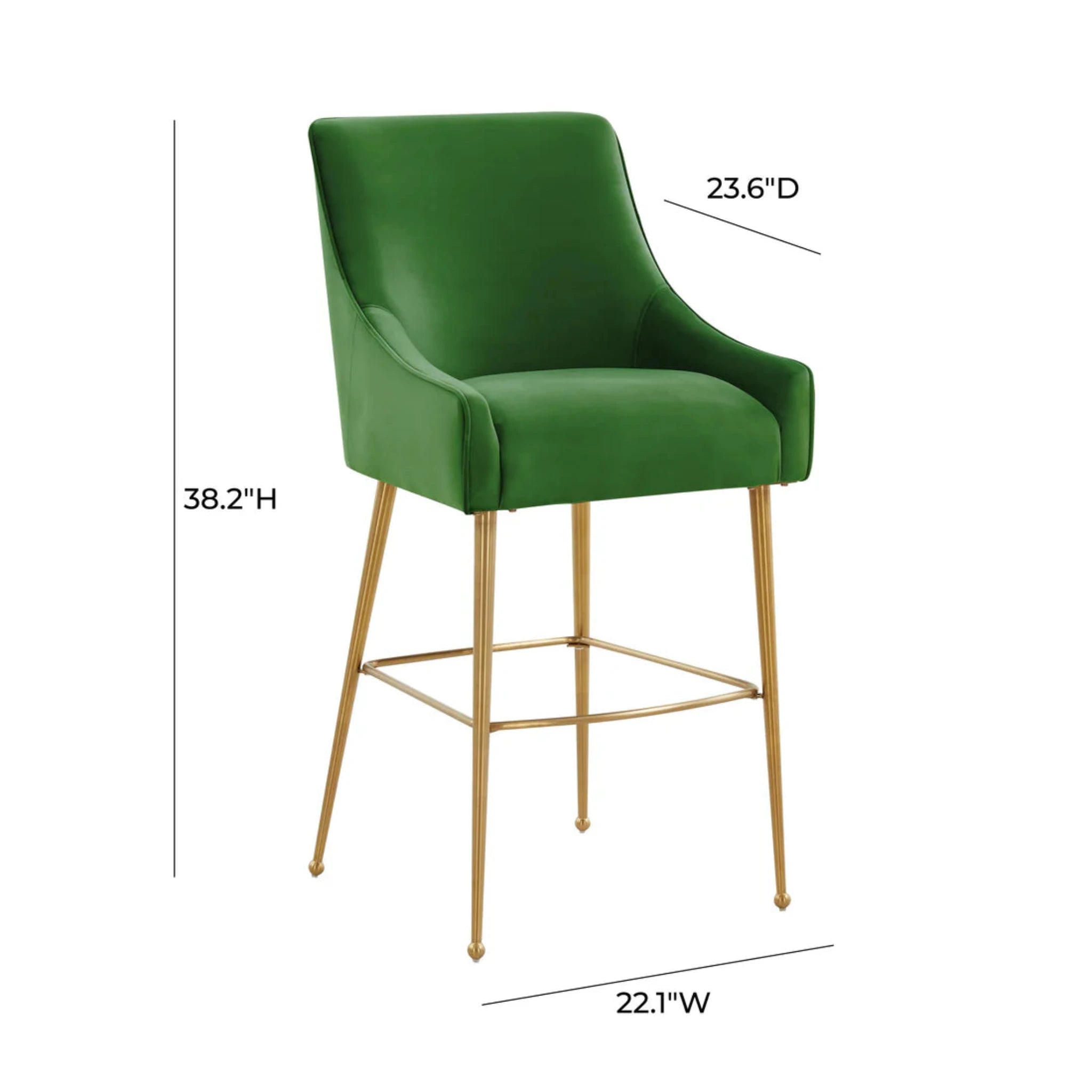 Beatrix Velvet Counter Stool | Green