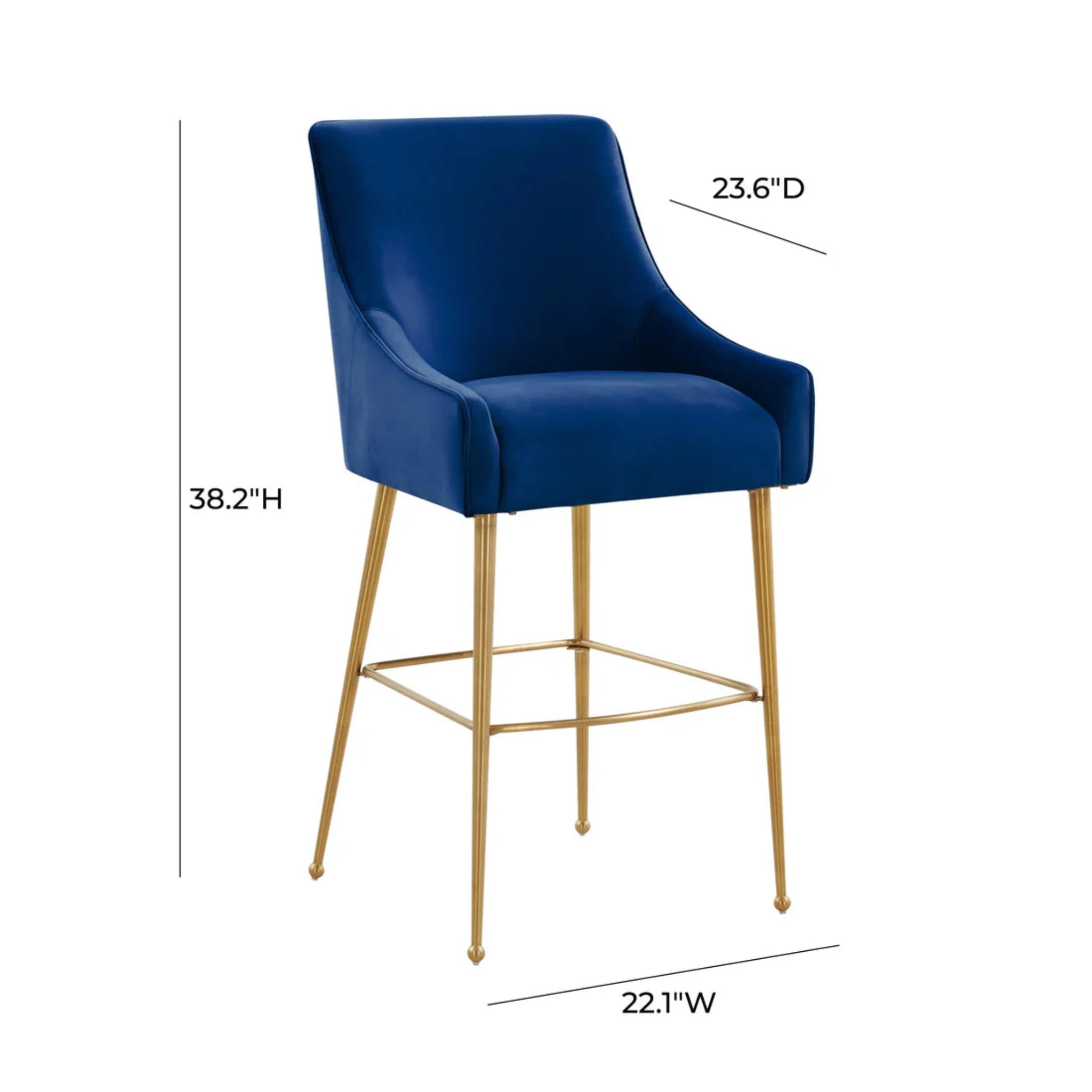 Beatrix Velvet Counter Stool | Navy