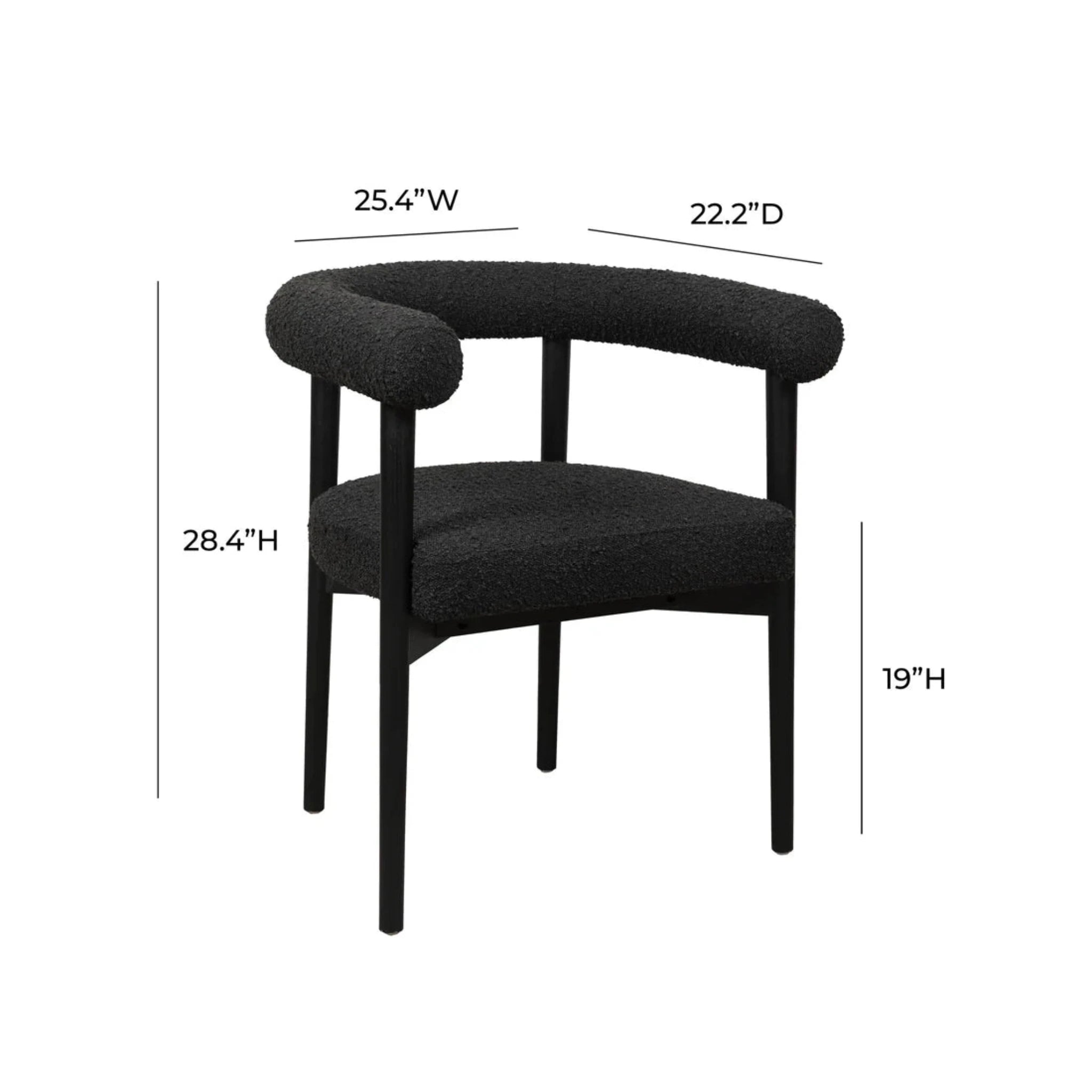 Spara Performance Boucle Dining Chair | Black