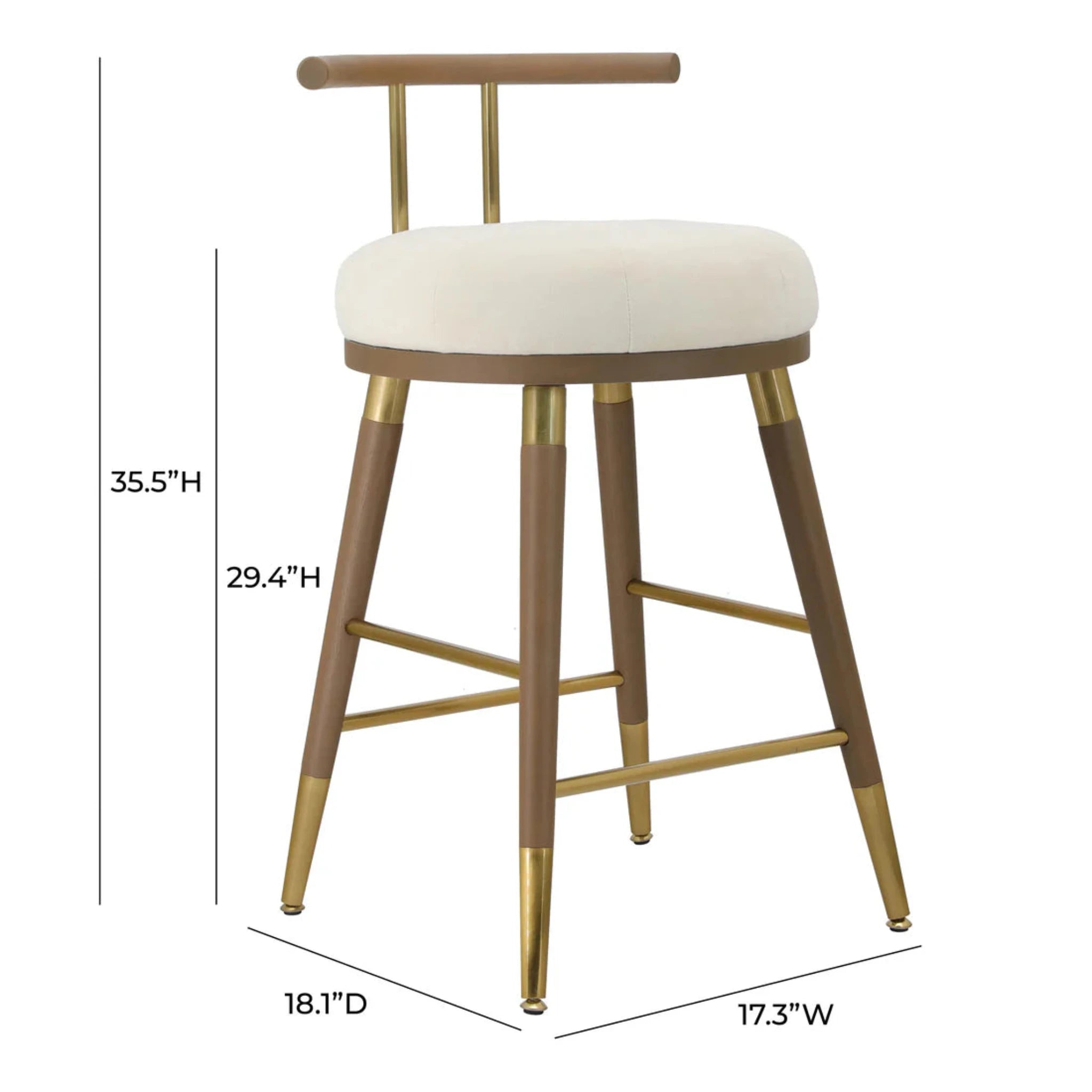 Juniper Velvet Bar Stool | Cream