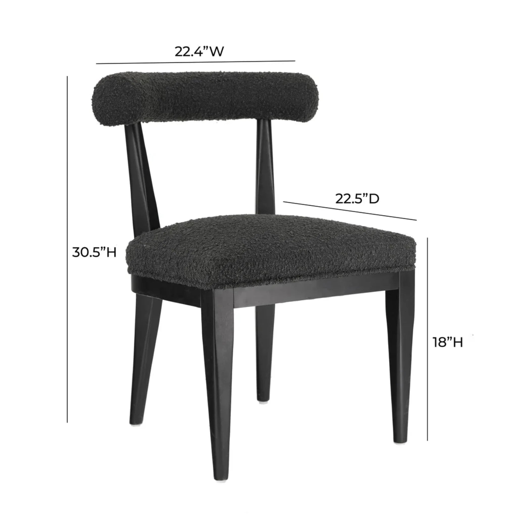 Palla Performance Boucle Dining Chair | Black