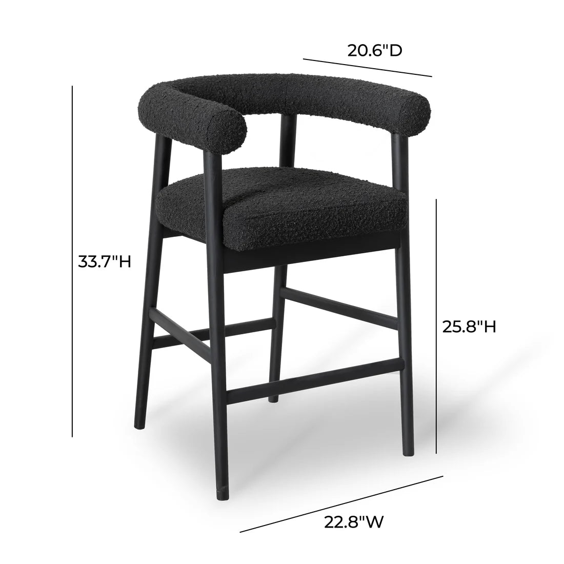 Spara Performance Boucle Counter Stool | Black