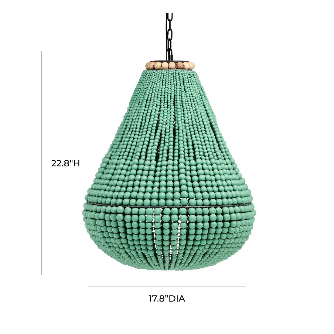 Palani Wooden Bead Chandelier | Green