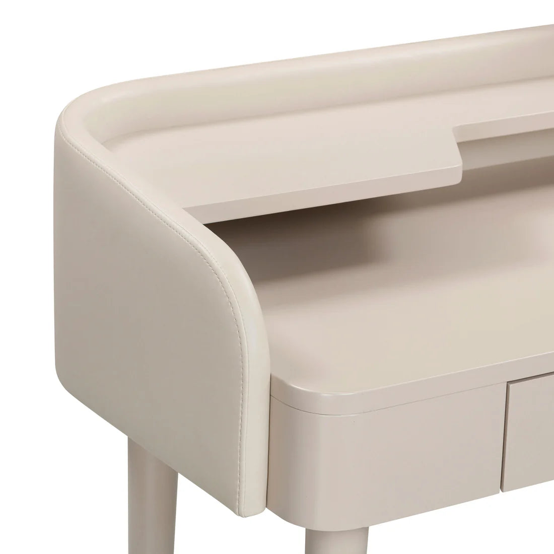 Penelope Leather Wrapped Vanity Desk | Taupe