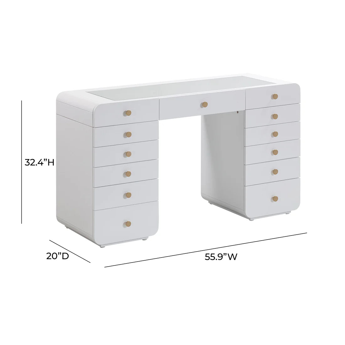 Hollywood Vanity Desk | White