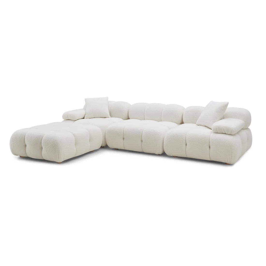 Calliope Vegan Shearling 4-Piece Modular Sectional | Cream