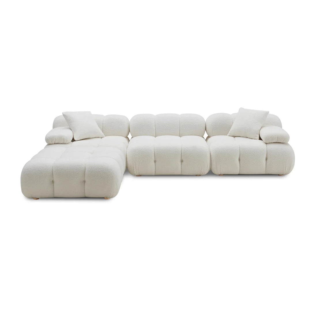 Calliope Vegan Shearling 4-Piece Modular Sectional | Cream