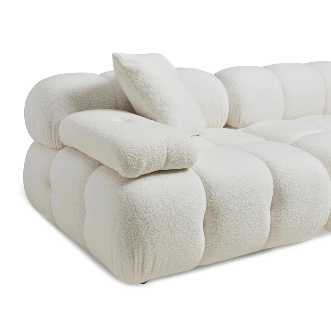 Calliope Vegan Shearling 4-Piece Modular Sectional | Cream