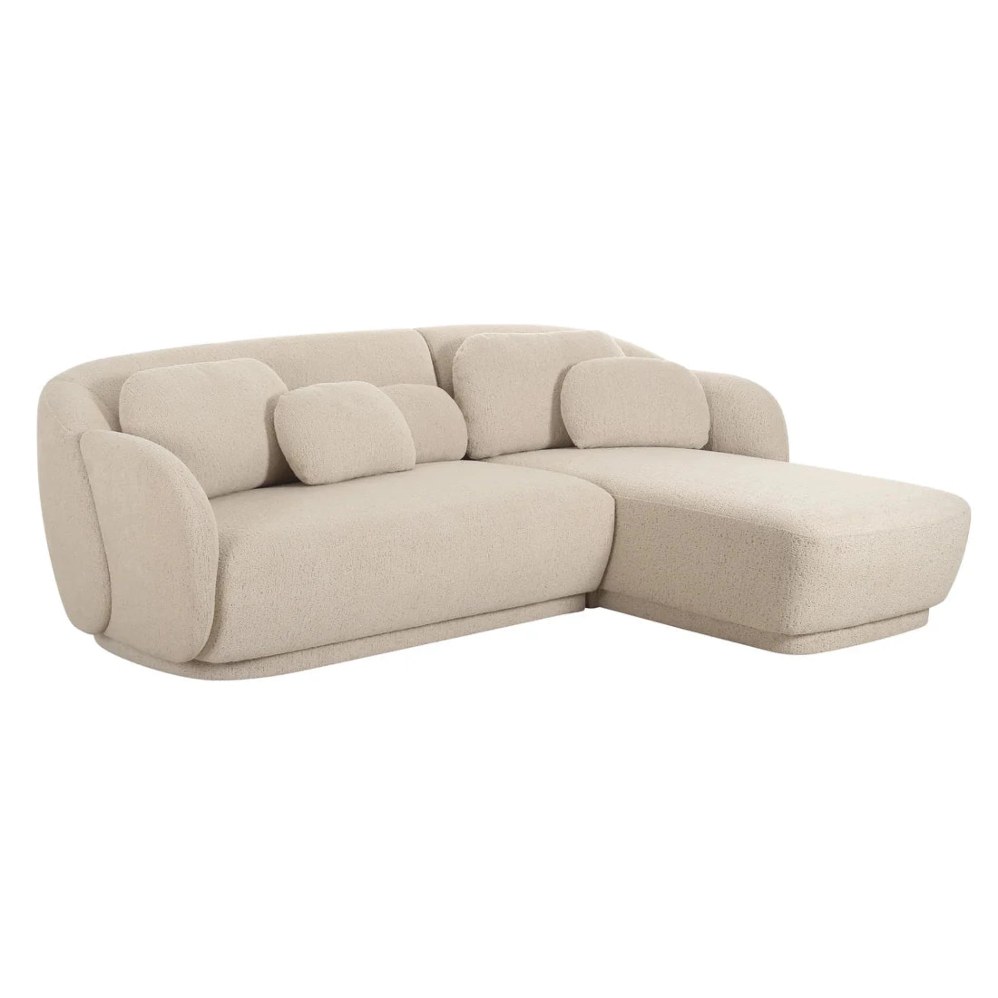 Misty Boucle Sectional | Cream