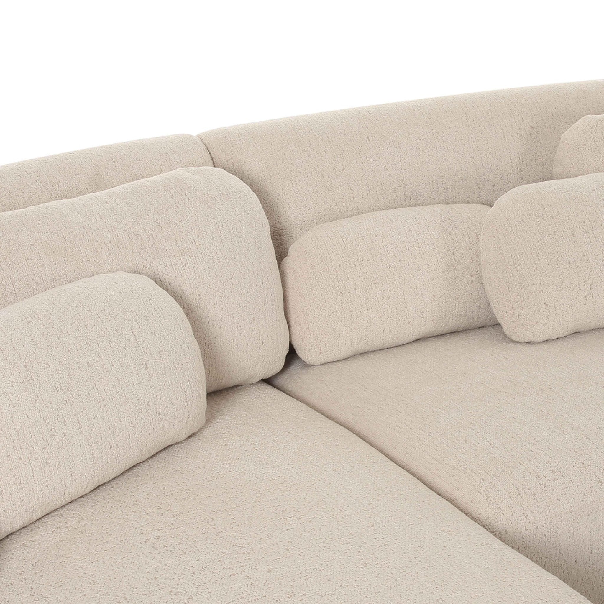 Misty Boucle Sectional | Cream