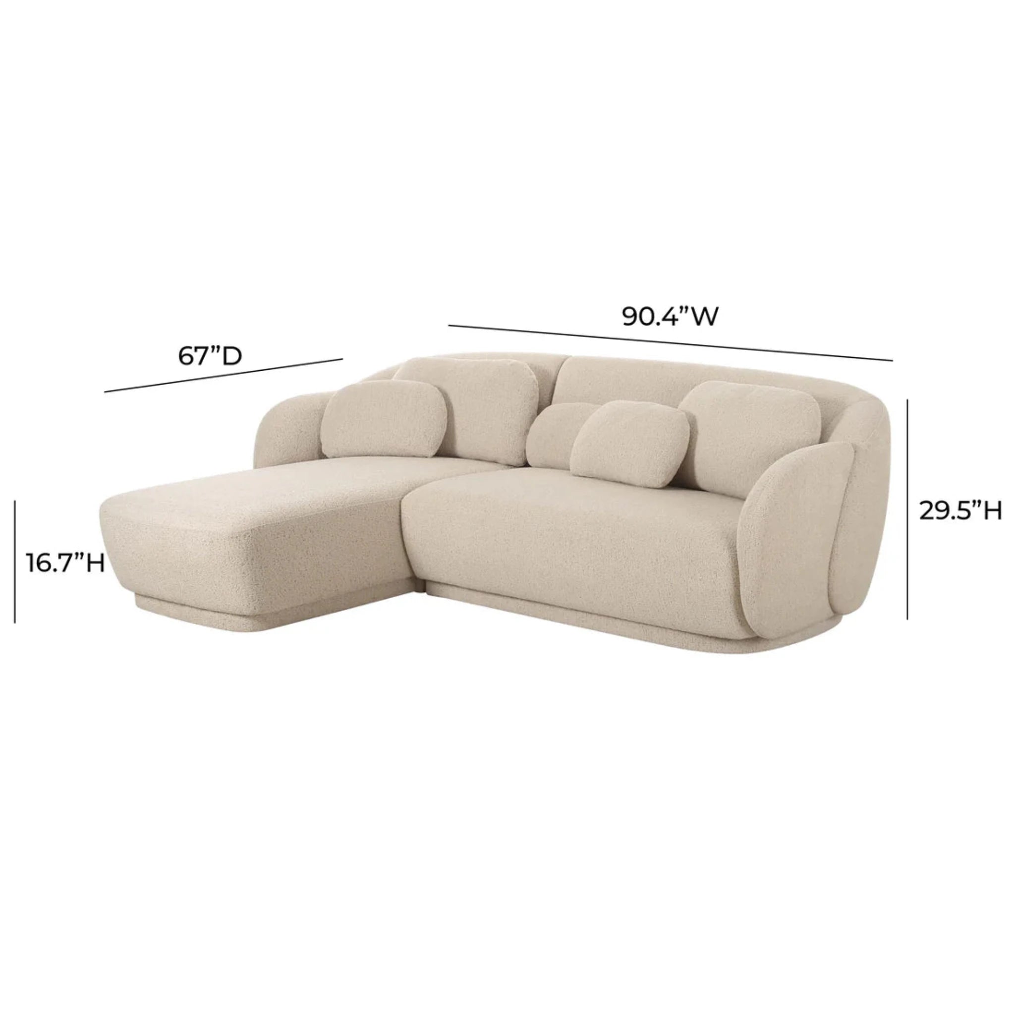 Misty Boucle Sectional | Cream