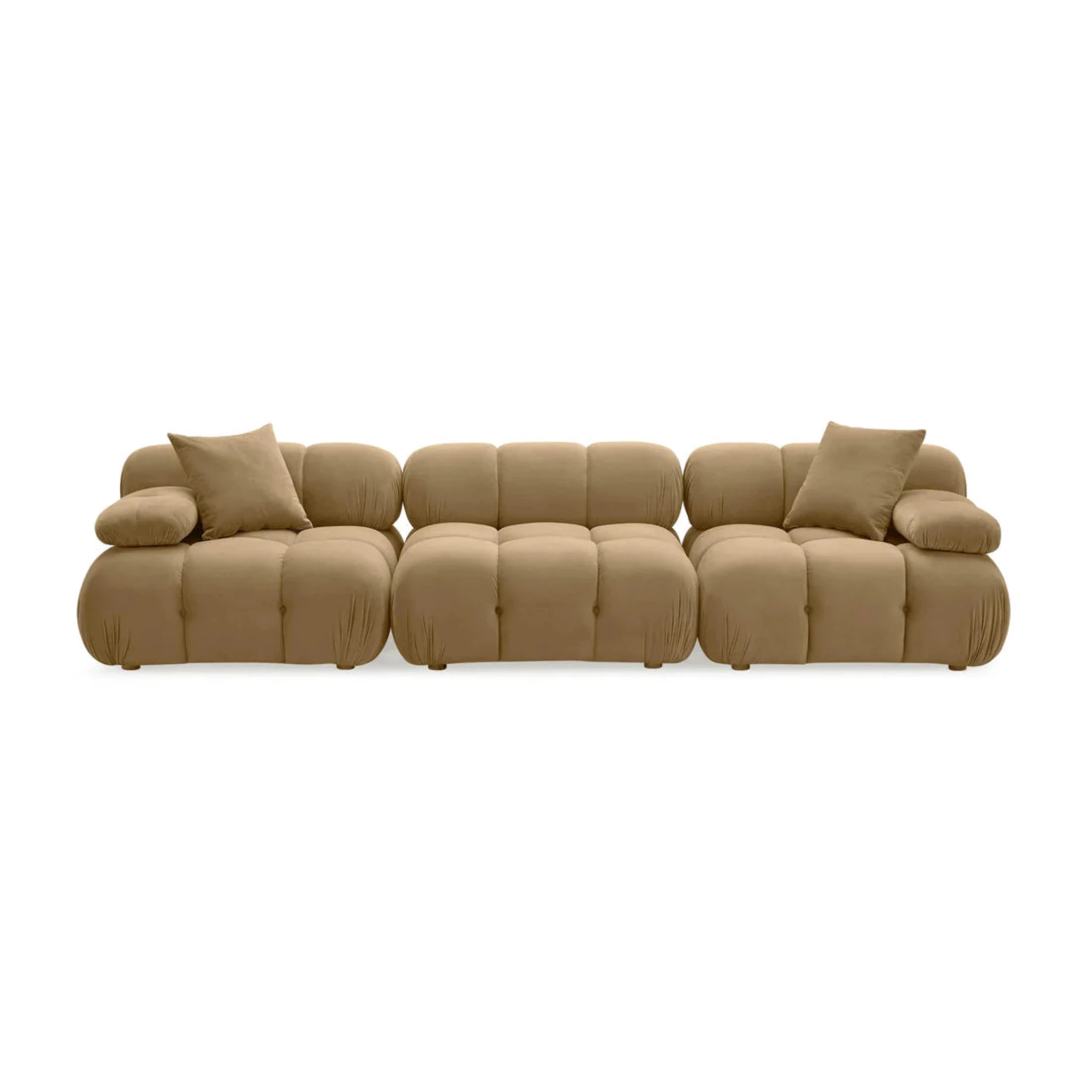 Calliope Performance Velvet Modular Sofa | Cafe Au Lait