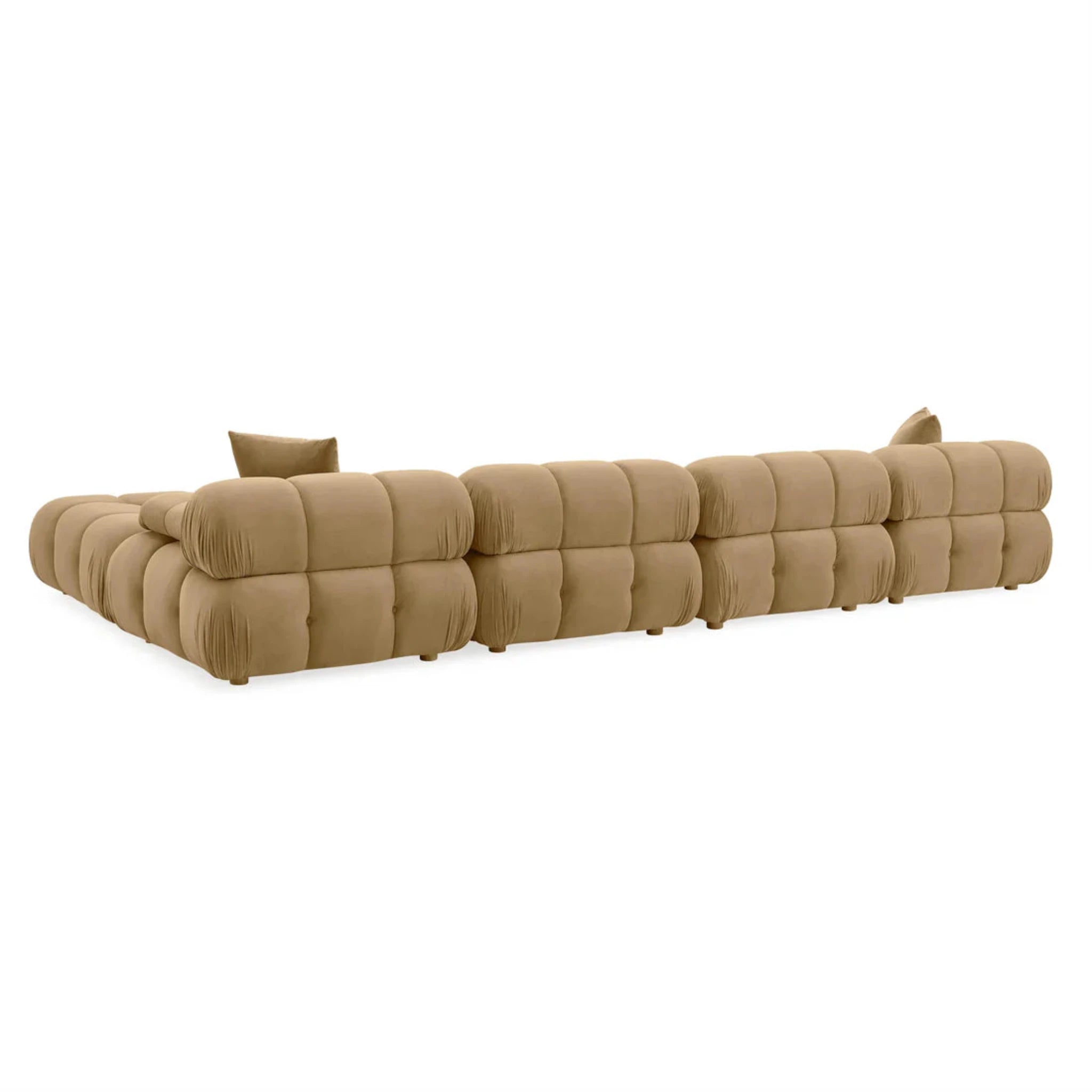 Calliope Performance Velvet 6-Piece Modular U-Sectional | Cafe Au Lait