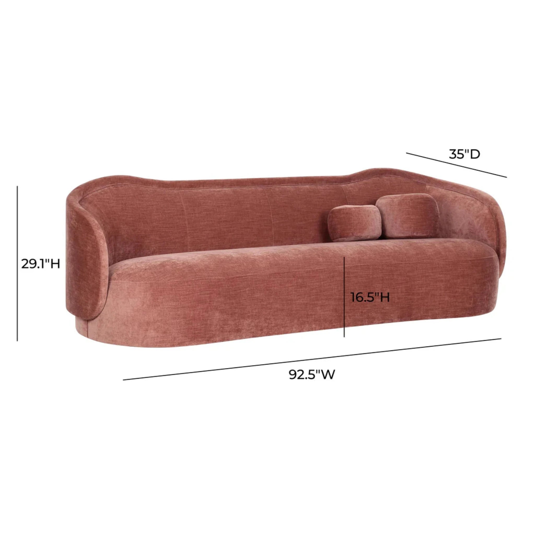 Circe Textured Velvet Sofa | Mauve