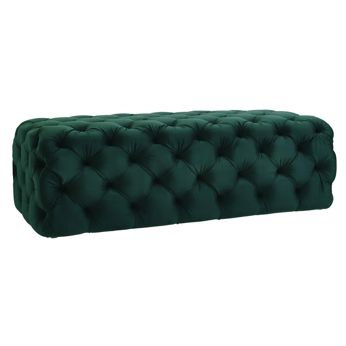 Kaylee Velvet Ottoman | Green