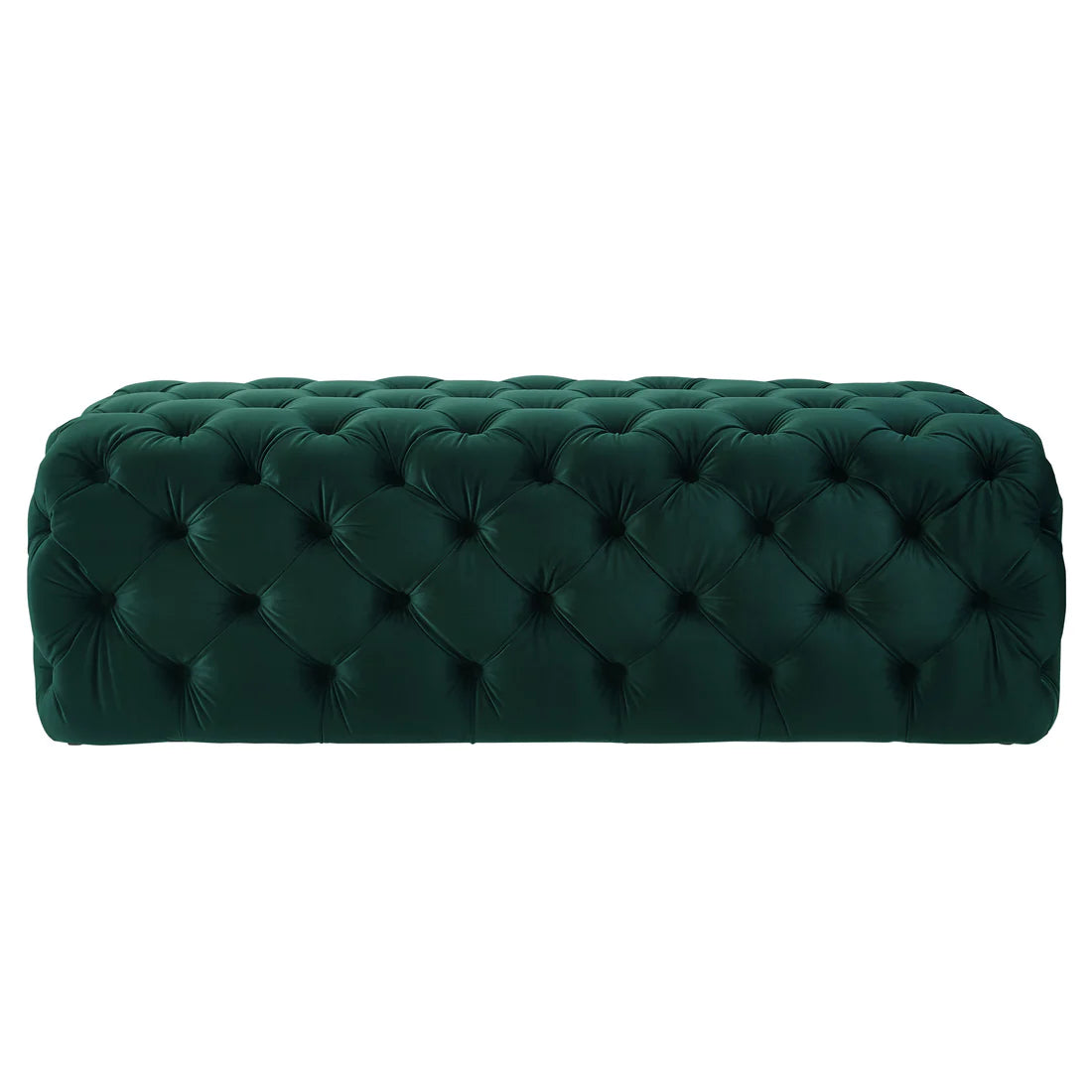 Kaylee Velvet Ottoman | Green