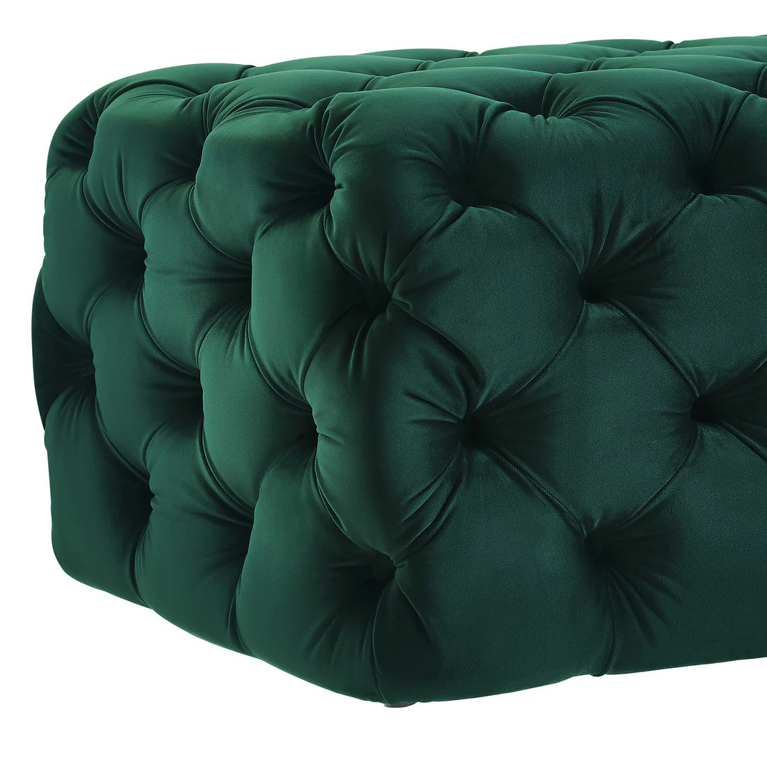 Kaylee Velvet Ottoman | Green