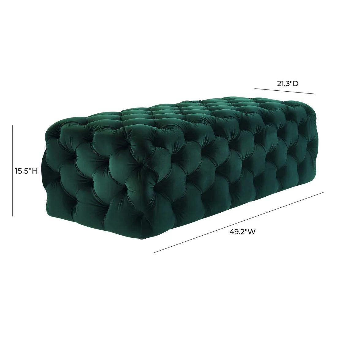 Kaylee Velvet Ottoman | Green