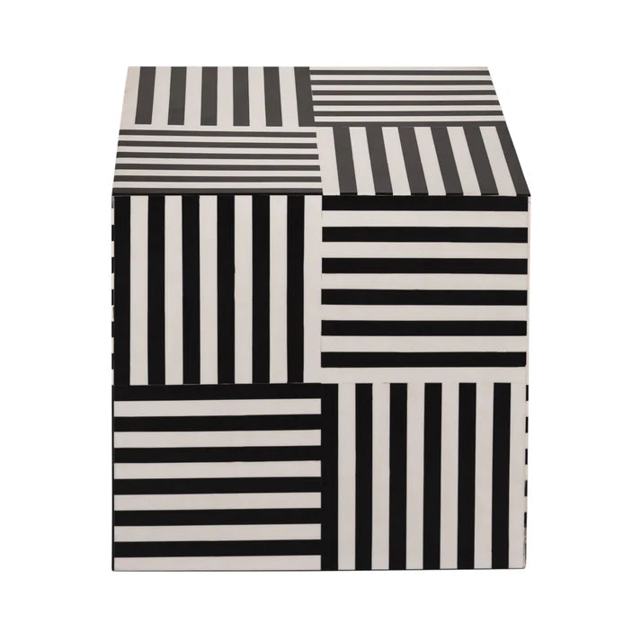 Cube Black and White Side Table