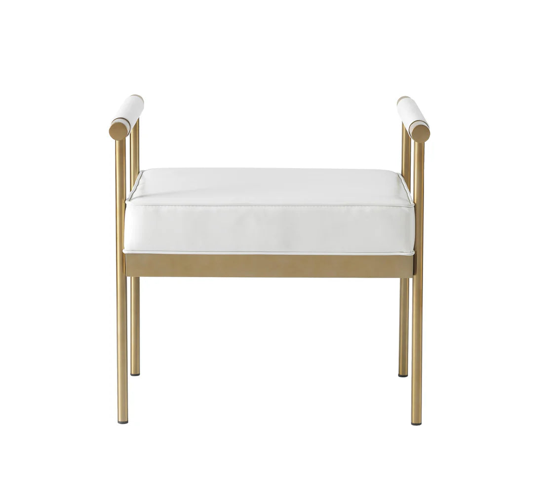 Diva Performance Vegan Leather Bench | White