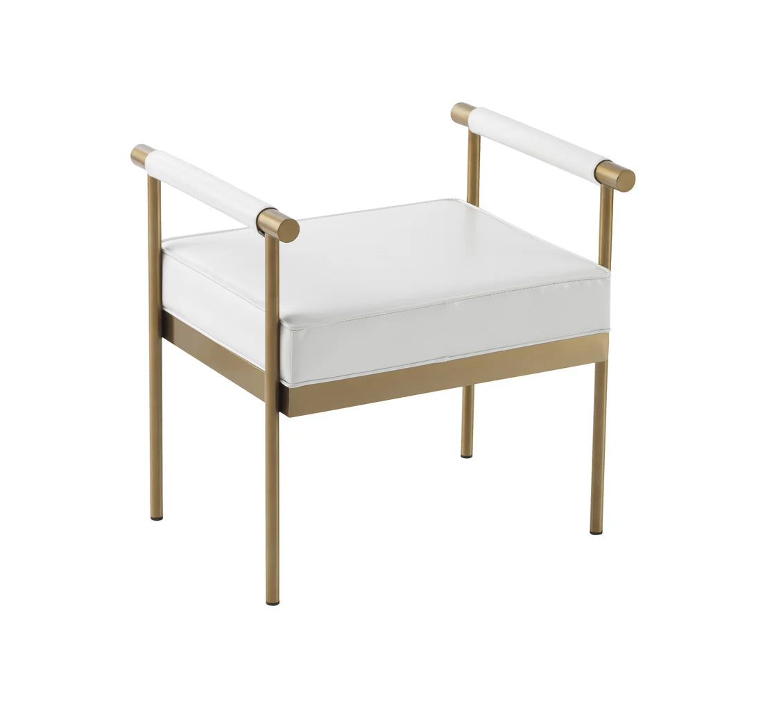 Diva Performance Vegan Leather Bench | White