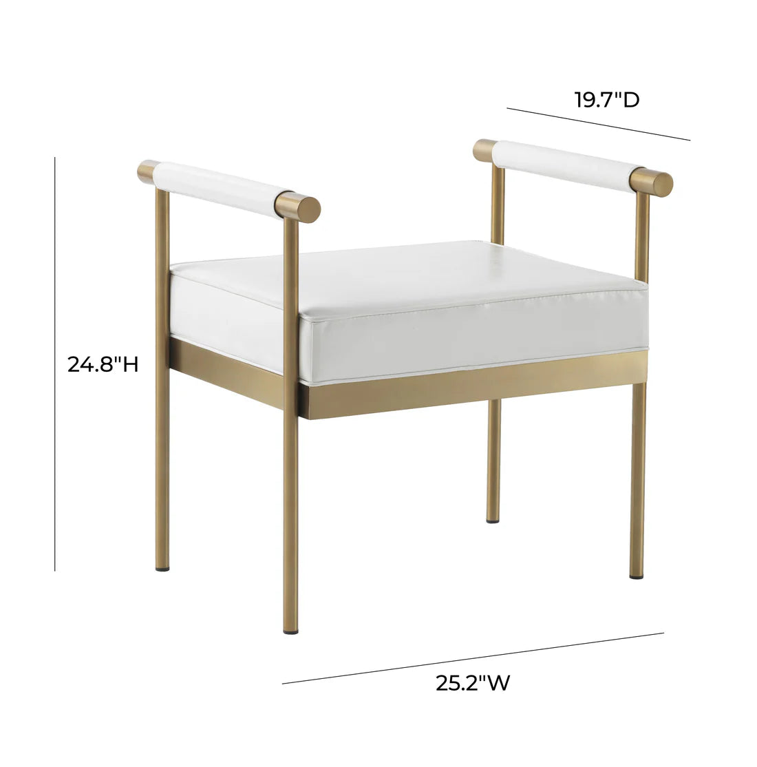 Diva Performance Vegan Leather Bench | White