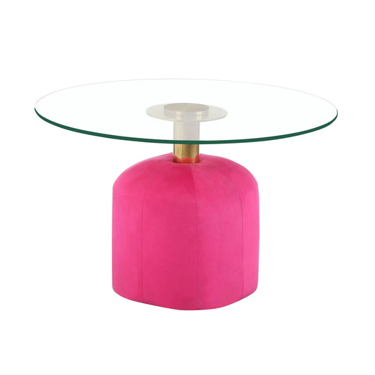 Hot Pink Velvet Coffee Table