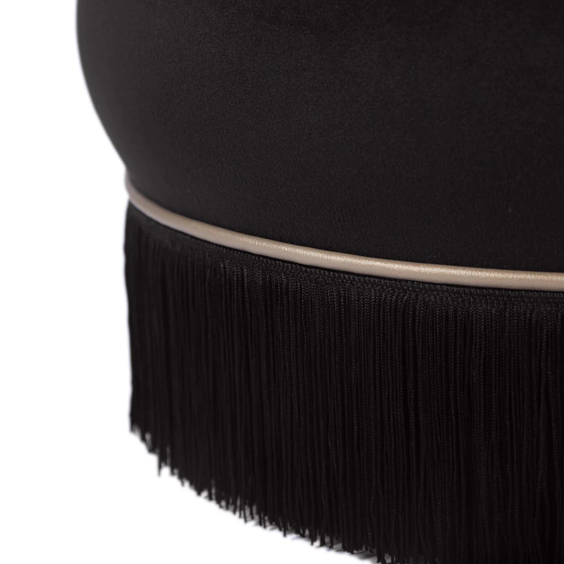 Lakka Velvet Ottoman | Black