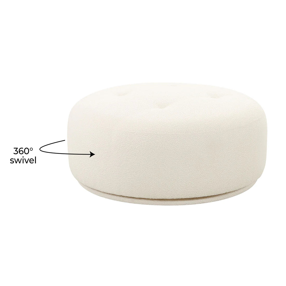 Fickle Boucle Swivel Ottoman | Cream