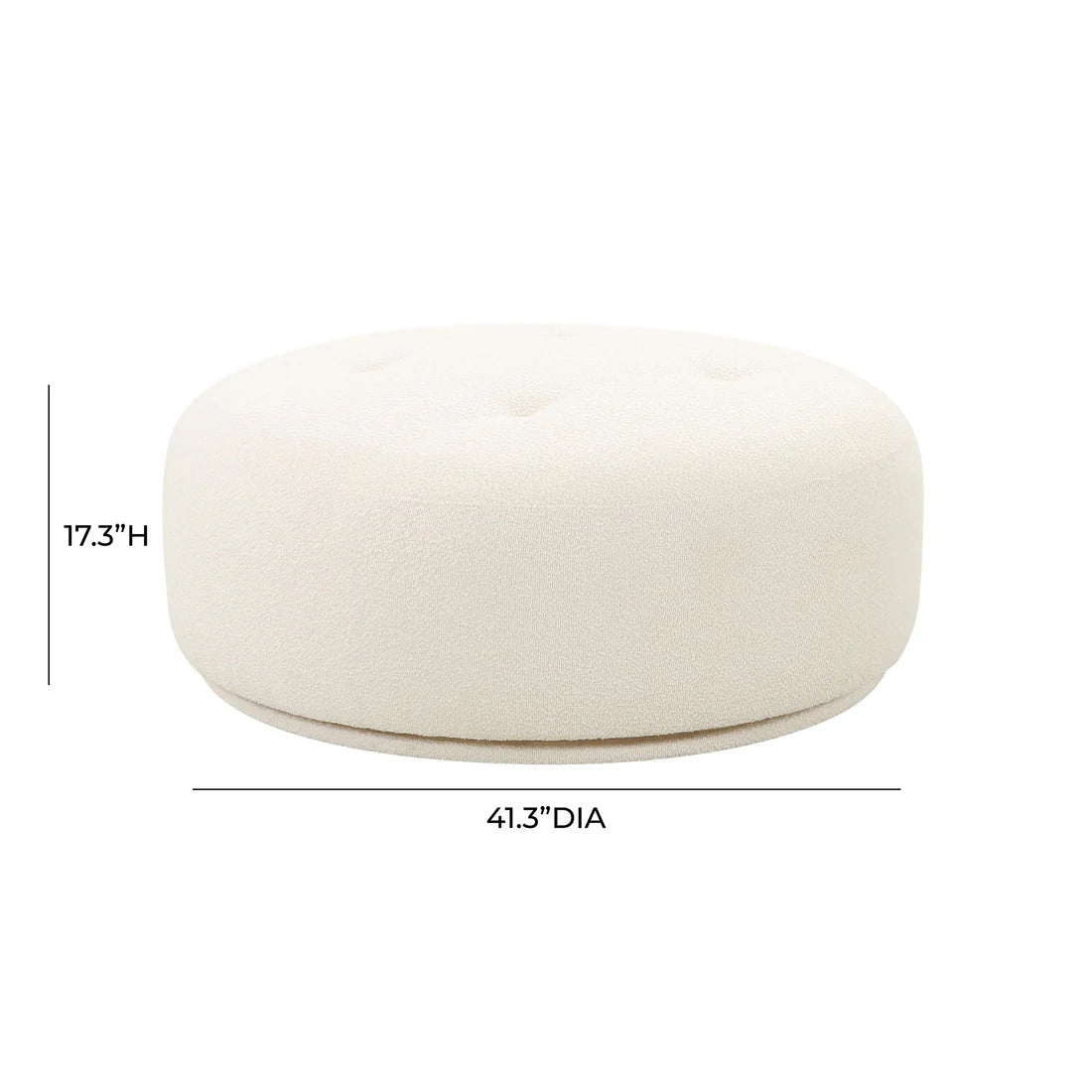 Fickle Boucle Swivel Ottoman | Cream