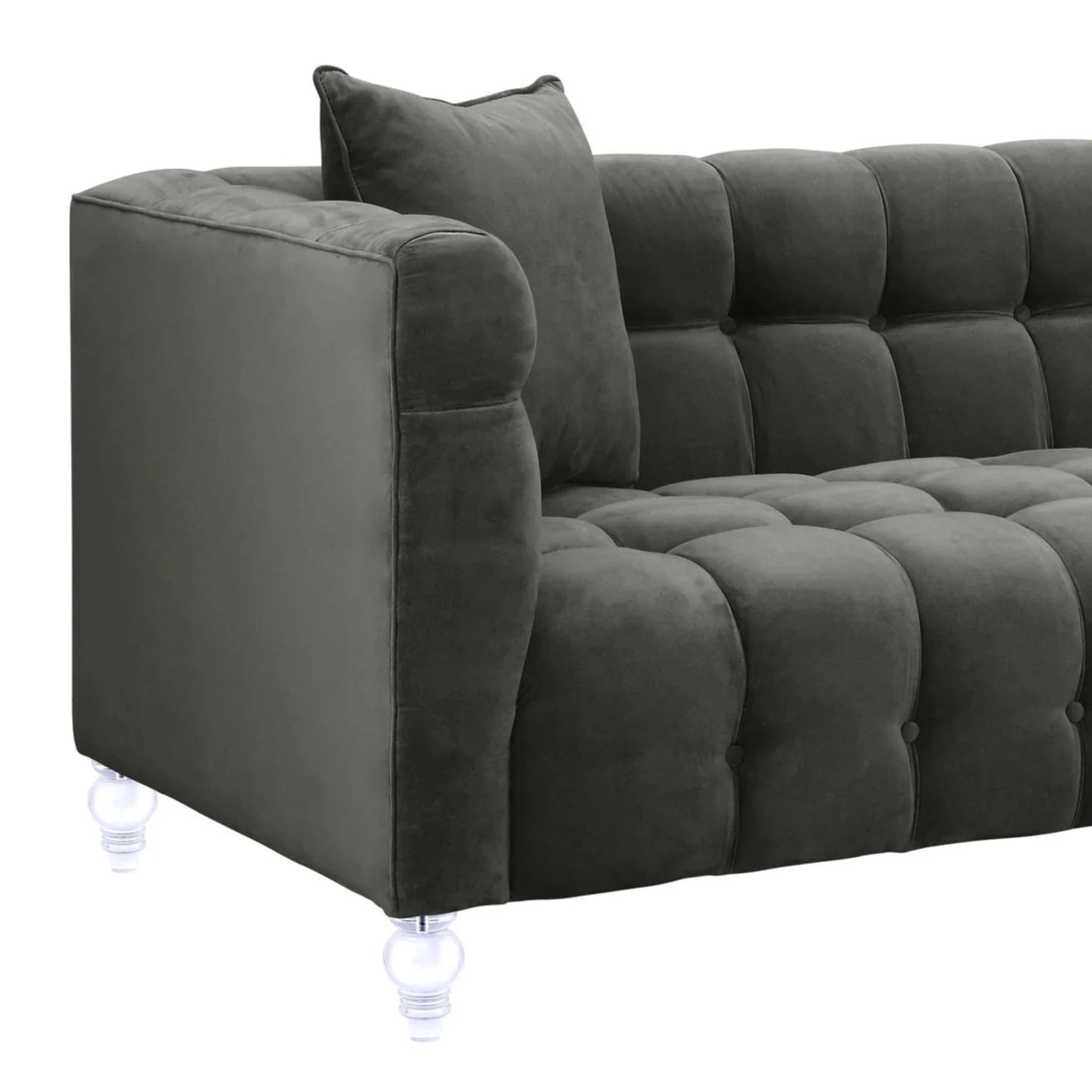 Bea Velvet Tufted Sofa | Grey