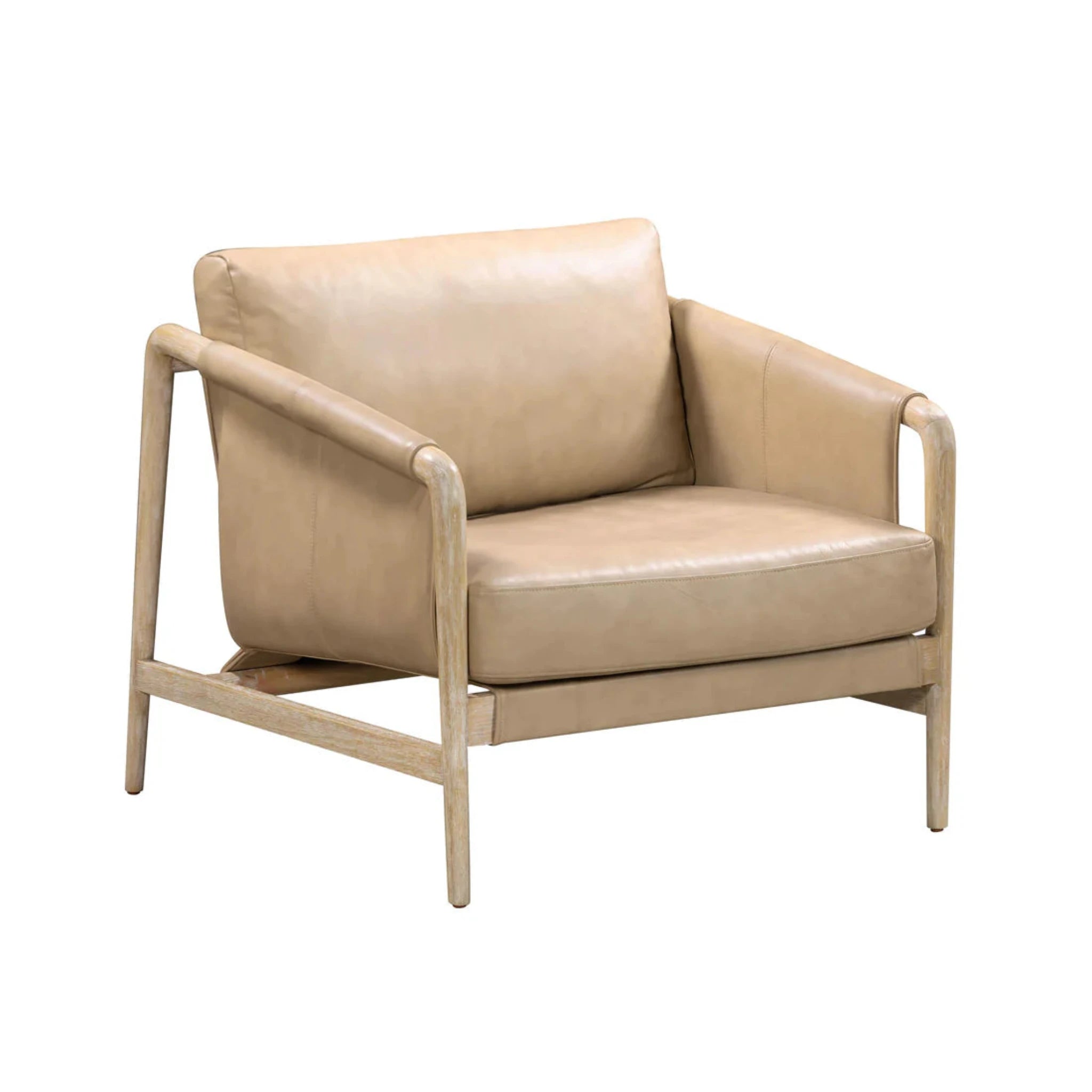 Chakka Genuine Leather Accent Chair | Tan