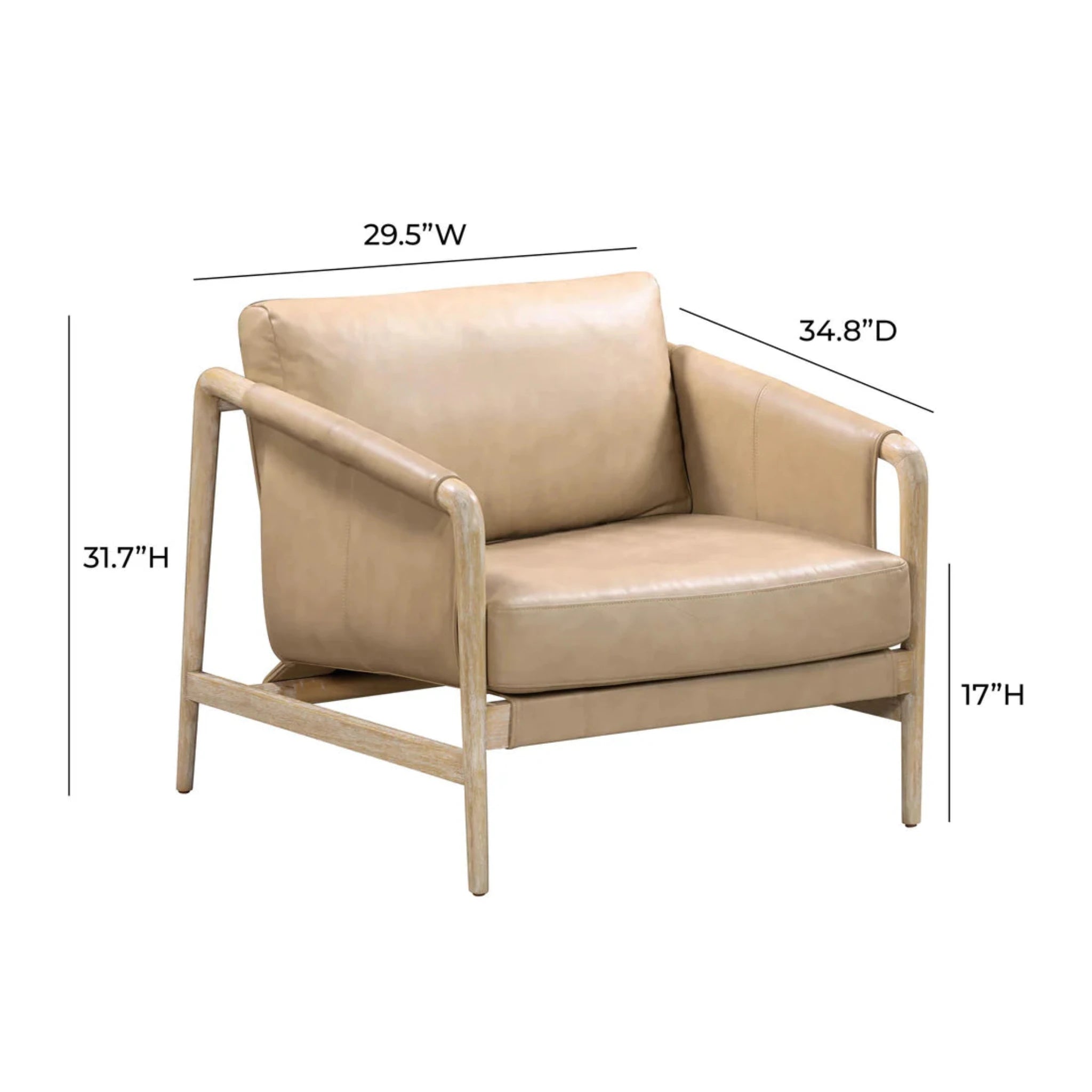 Chakka Genuine Leather Accent Chair | Tan