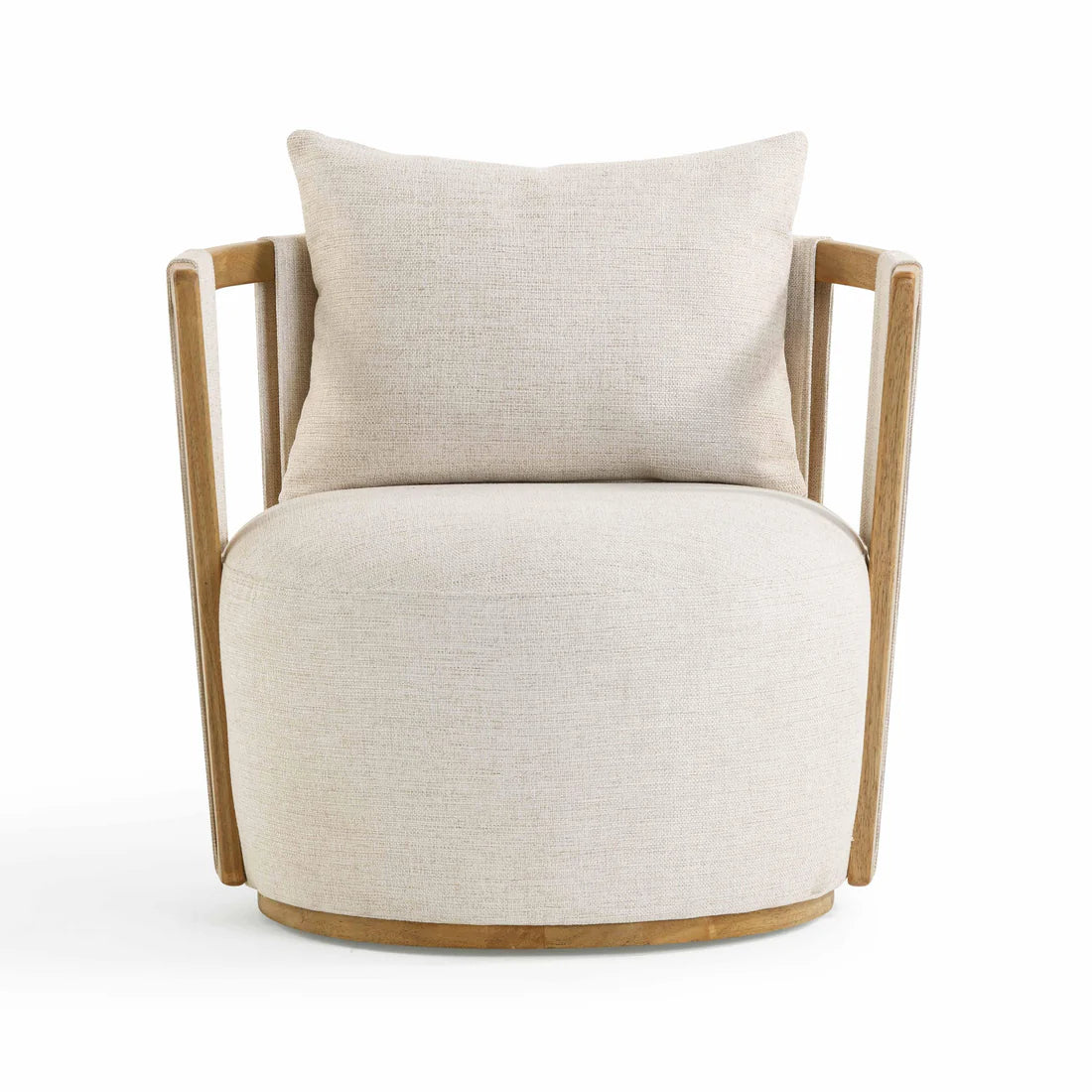 Paolo Textured Weave Swivel Chair | Cream