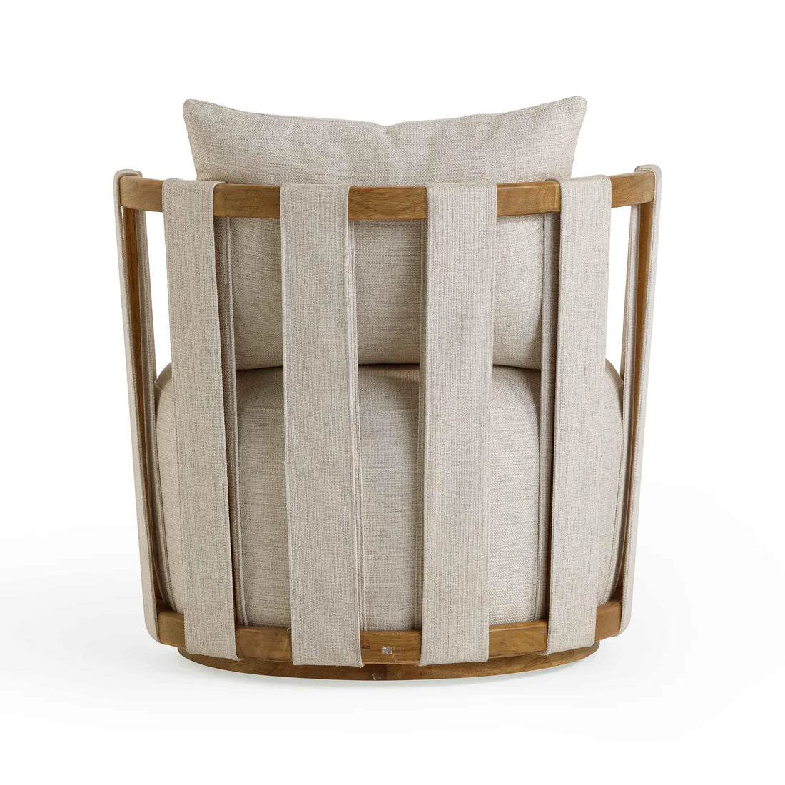 Paolo Textured Weave Swivel Chair | Cream