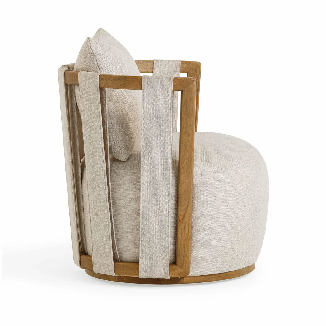 Paolo Textured Weave Swivel Chair | Cream