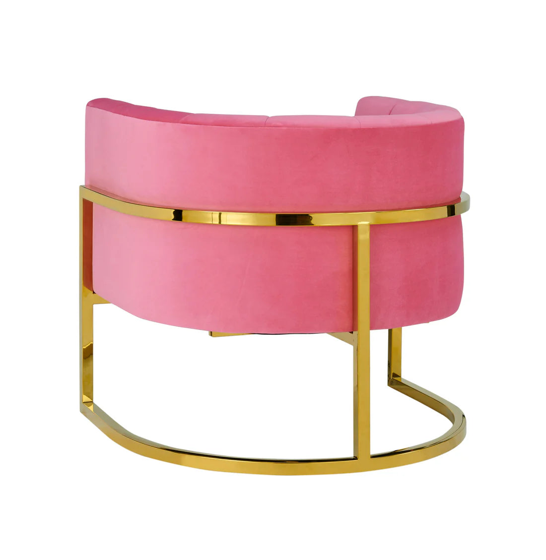 Magnolia Velvet Accent Chair With Gold Base | Pink