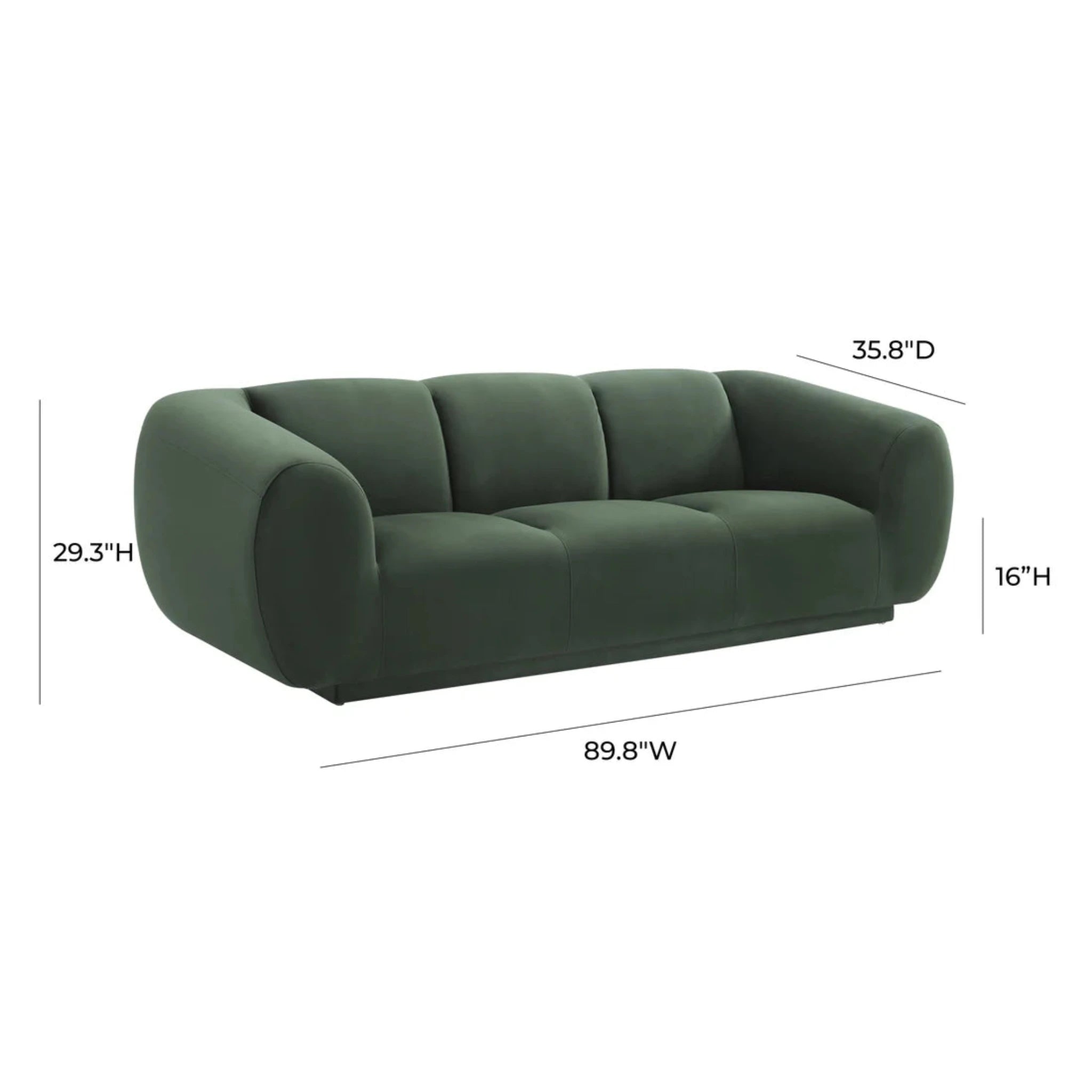 Emmet Velvet Sofa | Forest Green