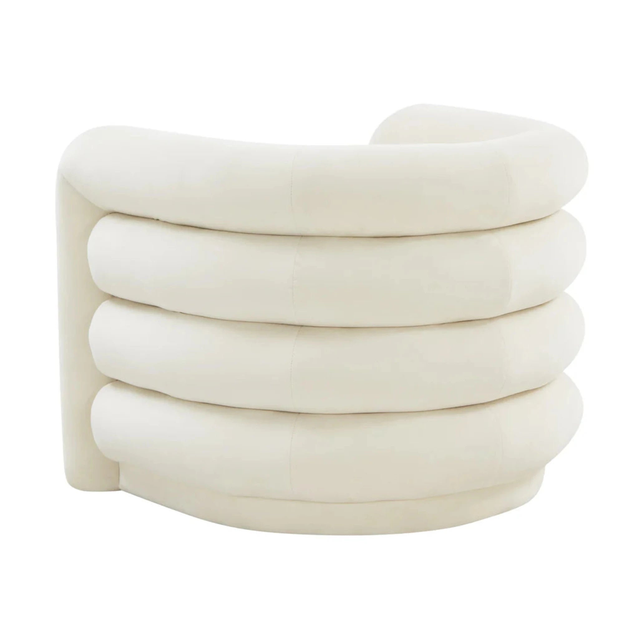 Curves Velvet Lounge Chair | Cream