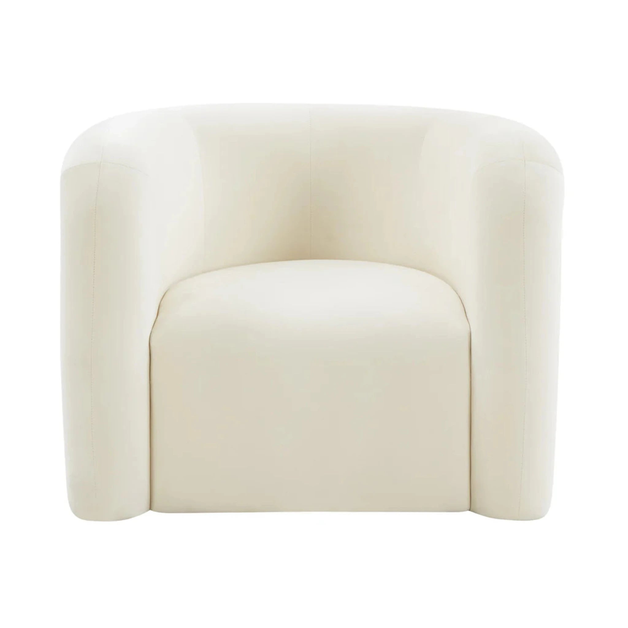 Curves Velvet Lounge Chair | Cream