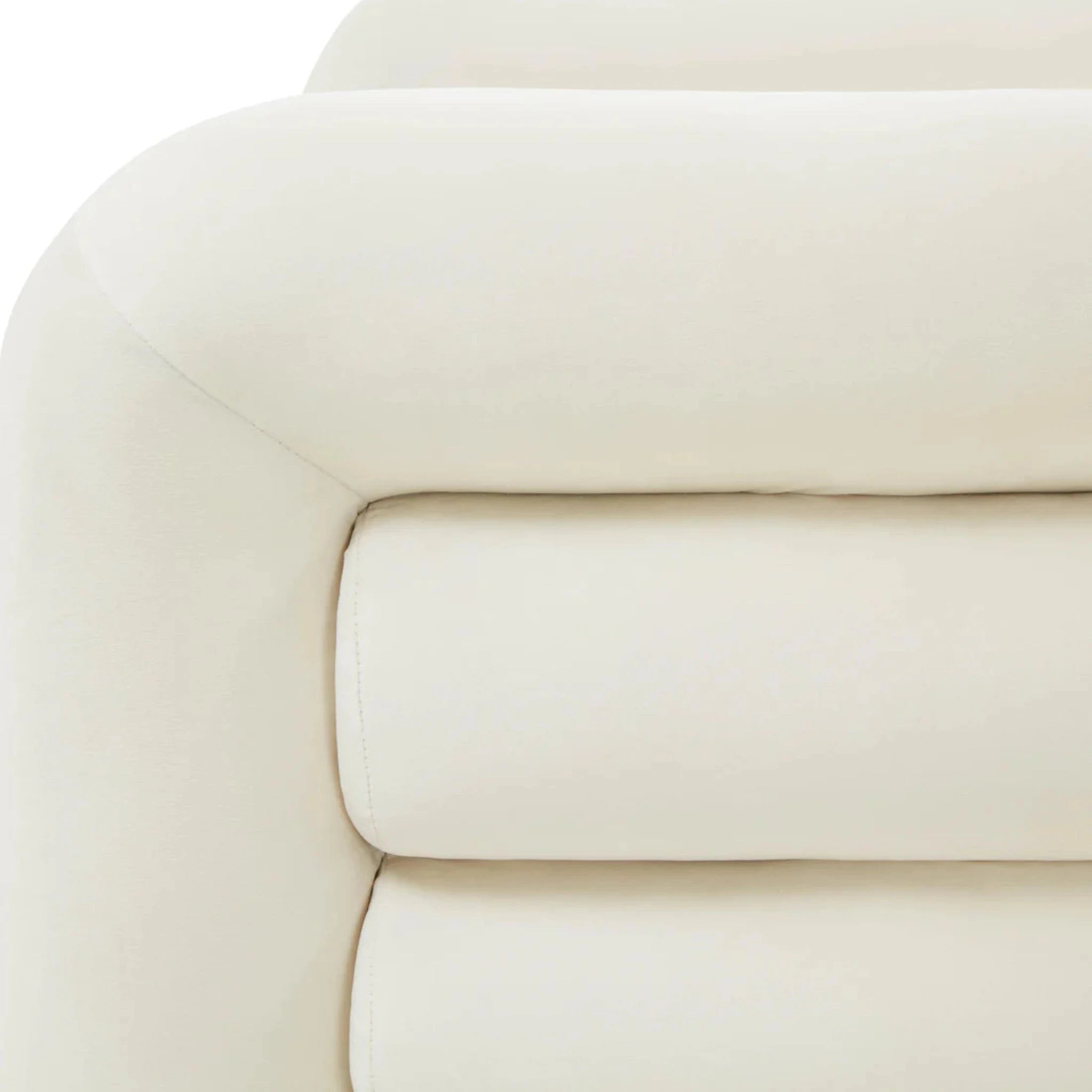 Curves Velvet Lounge Chair | Cream