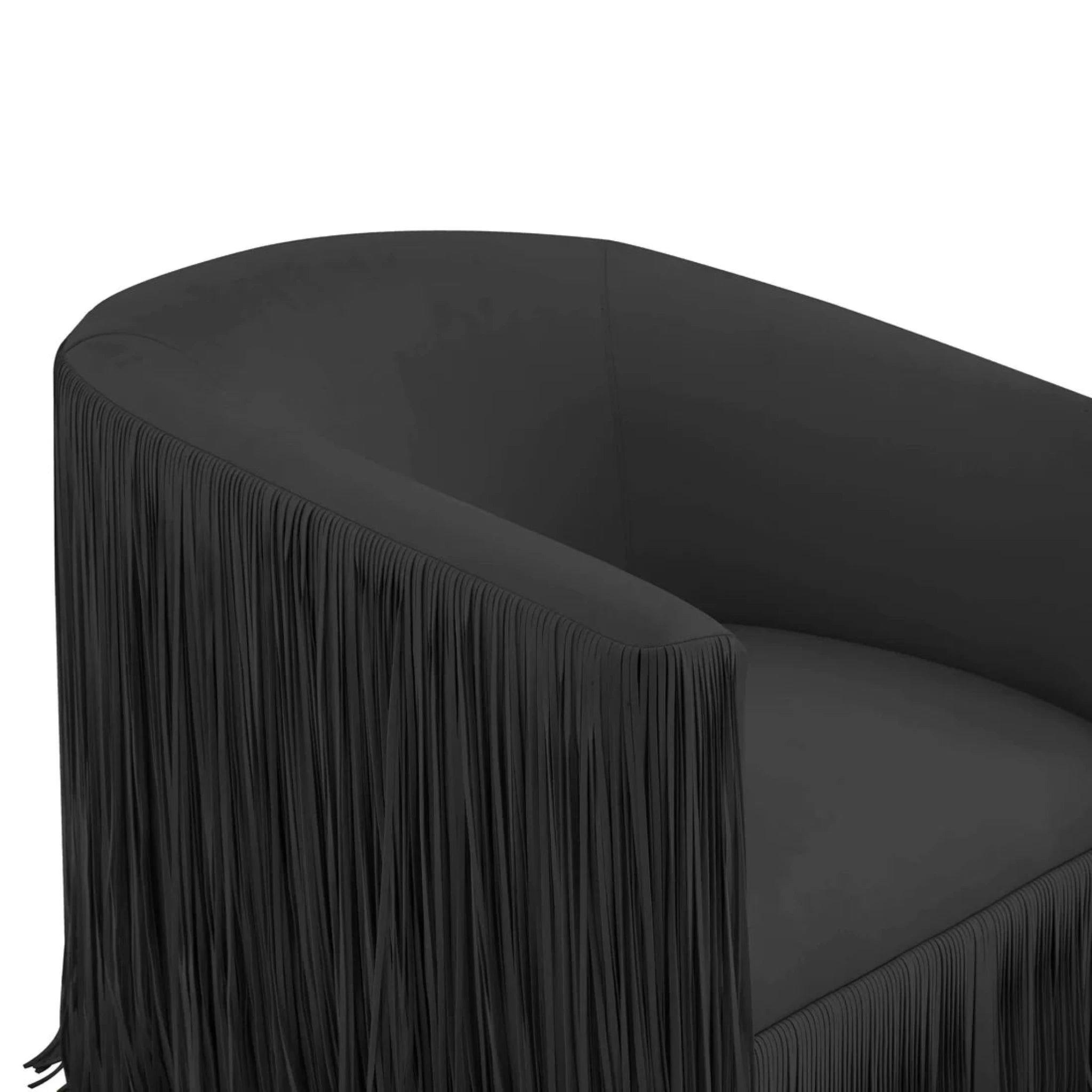 Shag Me Performance Vegan Leather Swivel Chair  | Black