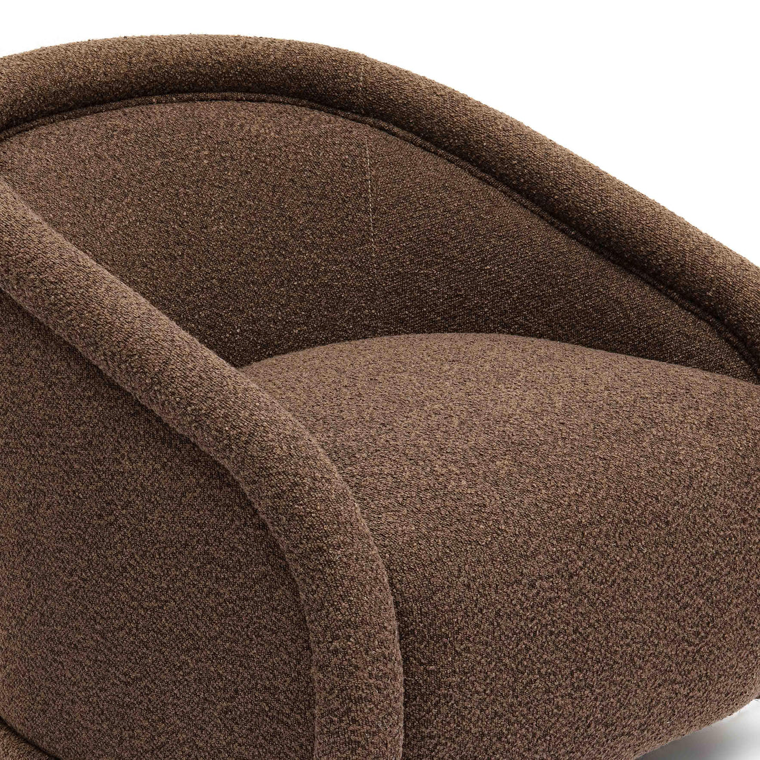 Rory Boucle Swivel Chair | Chocolate